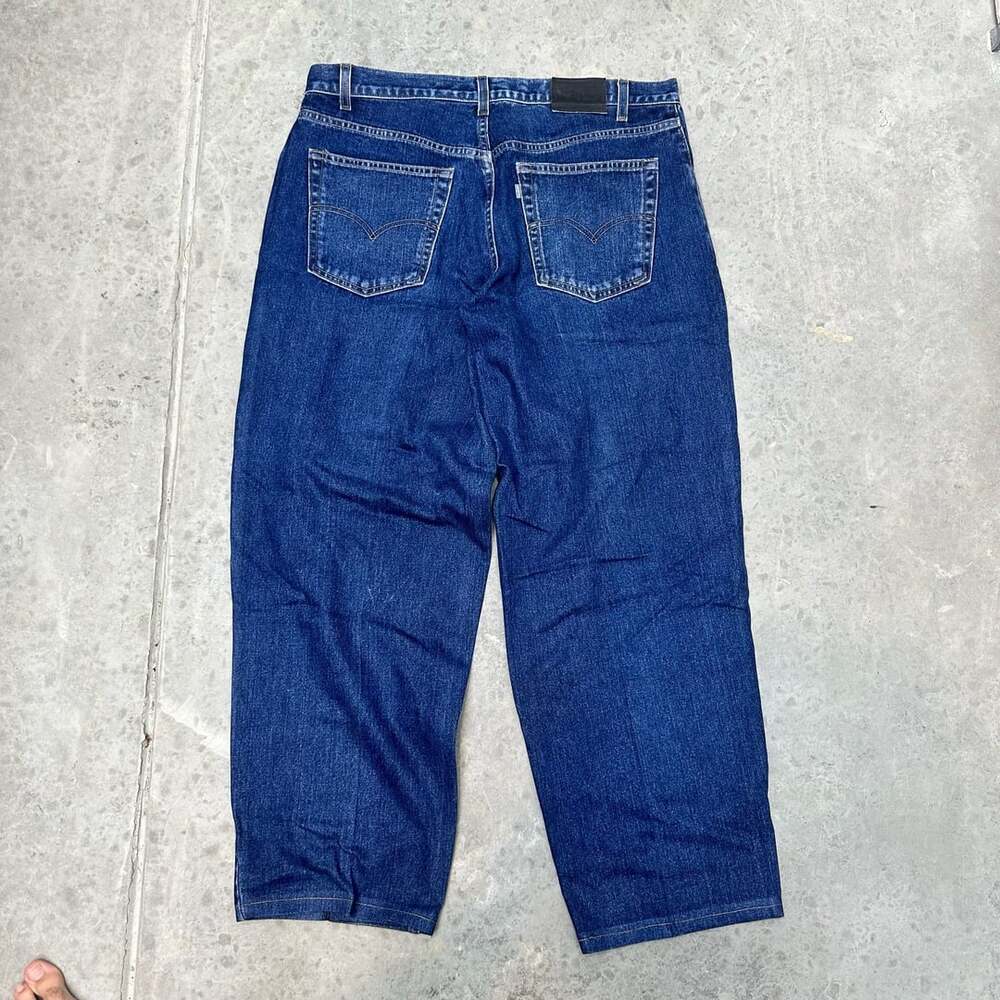 Levi's SilverTab Baggy Dark Wash Denim Jeans -  38x32 - Picture 4 of 5